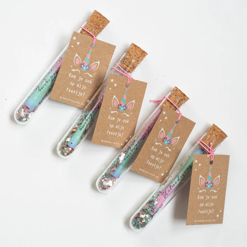 Unicorn uitnodigingen 4 st.